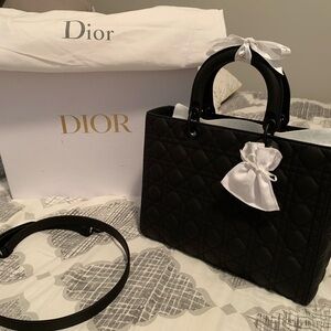 Brand new, large So black Lady Dior bag
